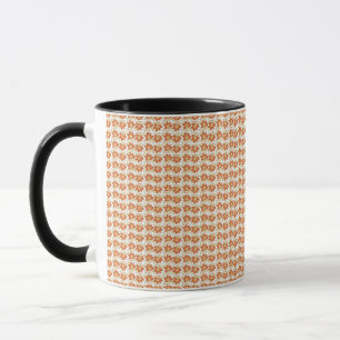 Orange and White Background with a Stylish Pattern Mug