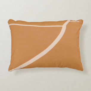 Orange and white basketball court lines decorative cushion