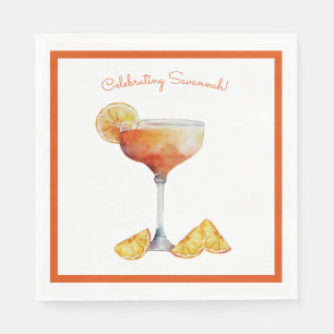Orange and White Bridal Shower Napkin