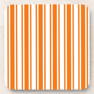 Orange and white candy stripes coaster