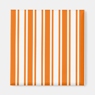 Orange and white candy stripes magnet