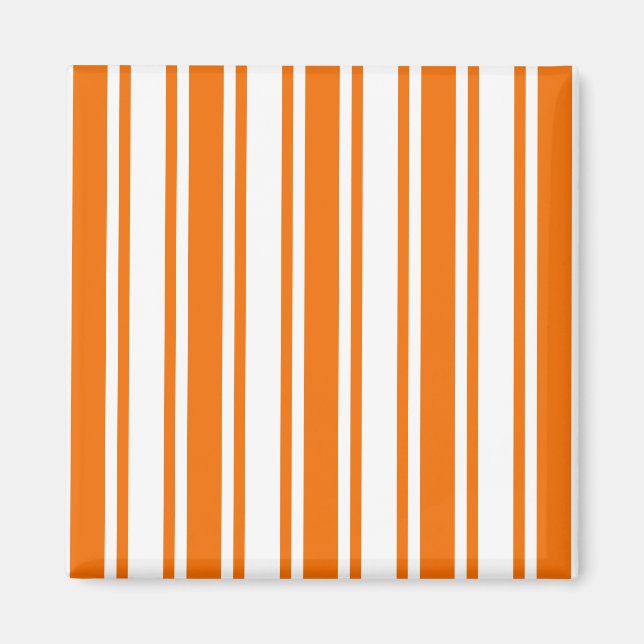 Orange and white candy stripes magnet (Front)