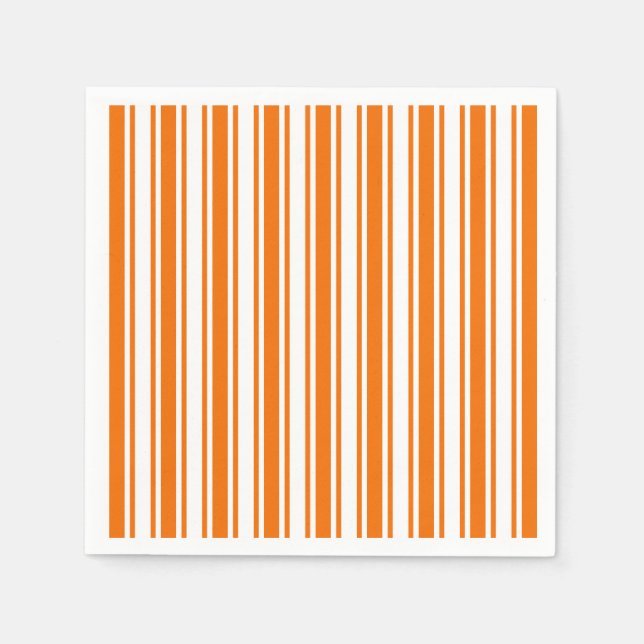 Orange and white candy stripes napkin (Front)