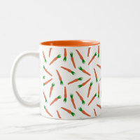 Orange and White Carrots Vegetables Pattern