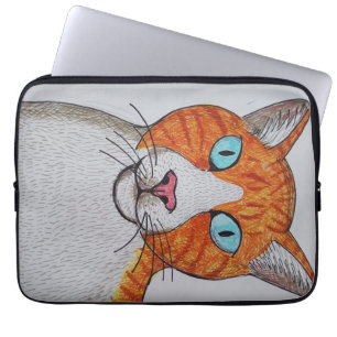 Orange and white cat Electronics Bag