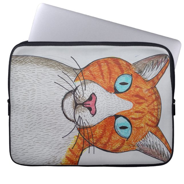  Orange and white cat Electronics Bag (Front)