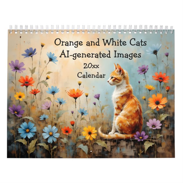 Orange and White Cats AI-generated Images Calendar (Cover)