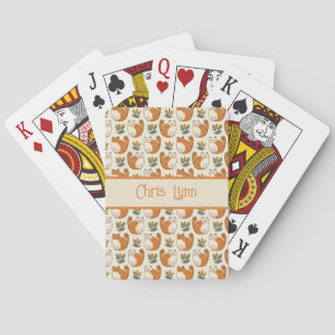 Orange and White Cats Naive Art Style Playing Cards