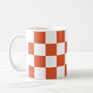Orange and White Chequerboard Pattern Coffee Mug