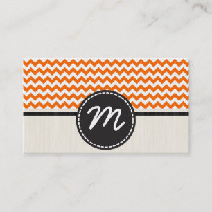 Orange and White Chevron Zigzag Pattern 2 Business Card