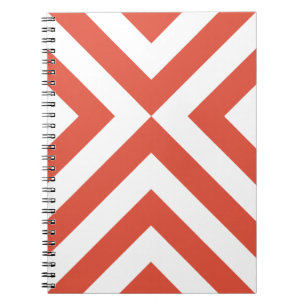Orange and White Chevrons Spiral Notebook