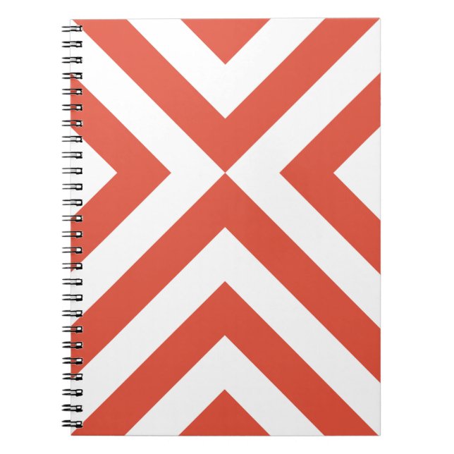 Orange and White Chevrons Spiral Notebook (Front)