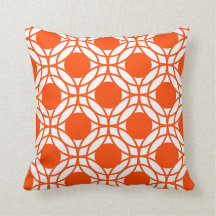 Orange and White Circles Geometric Pattern
