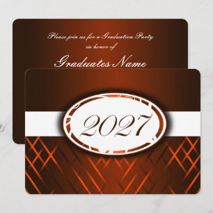 Orange and White Class of 2027 Party Invitation