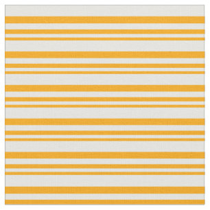 Orange and White Coloured Stripes Pattern Fabric