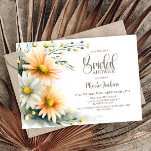 Orange and White Daisies Bridal Shower Invitation