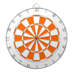 orange and white dartboard