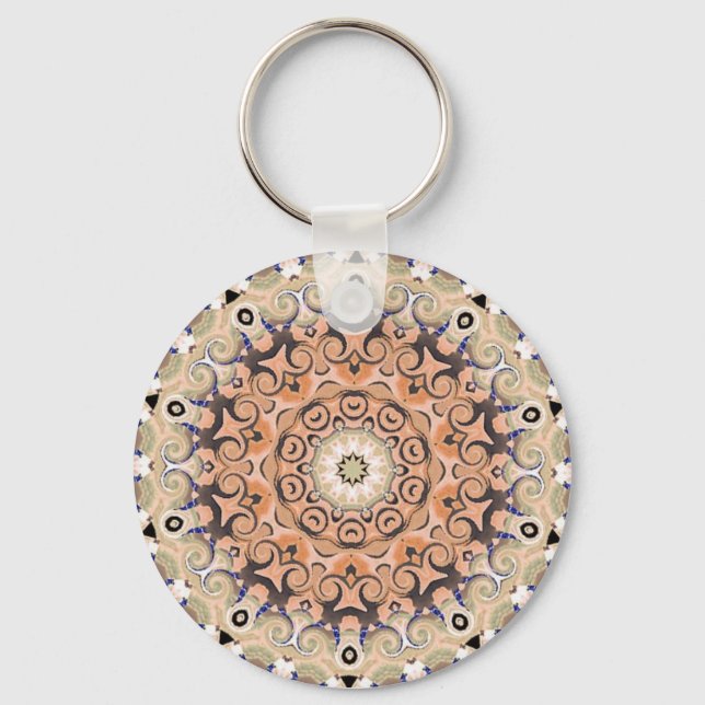 orange and white delight key ring (Front)