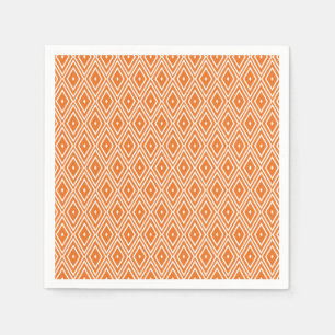 Orange and White Diamond Design Napkins