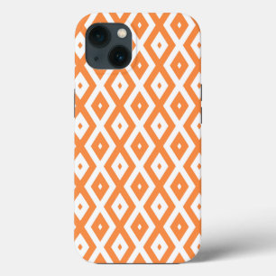 Orange and white diamond pattern Case-Mate iPhone  13 Case