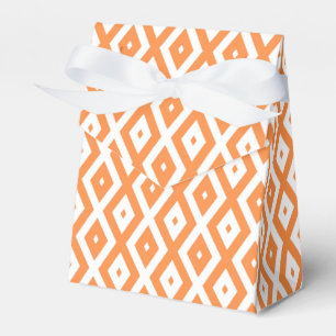 Orange and white diamond pattern favour box