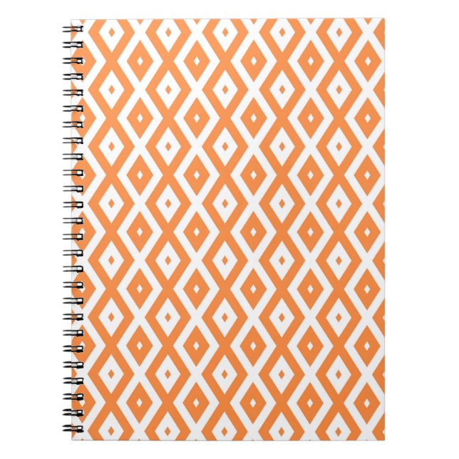 Orange and white diamond pattern notebook (Front)