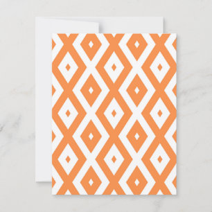Orange and white diamond pattern RSVP card