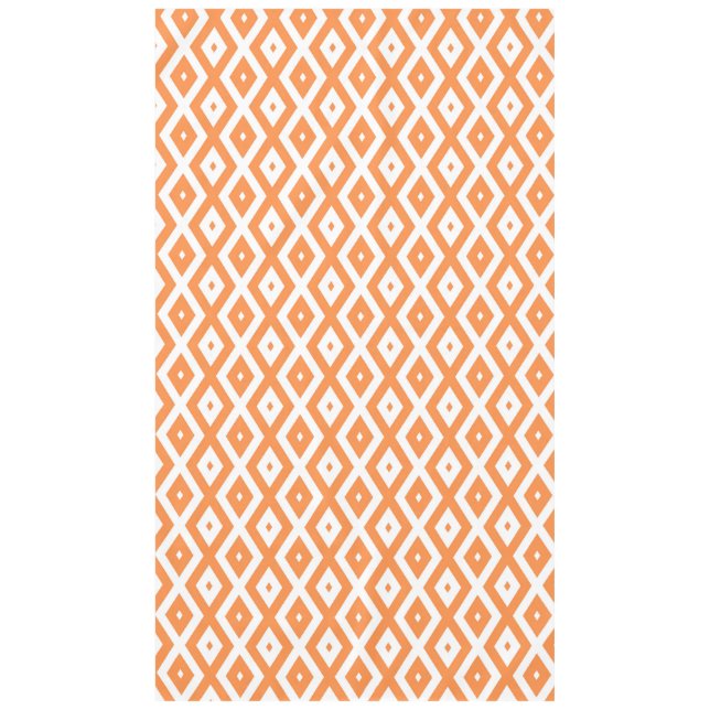 Orange and white diamond pattern tablecloth (Front)