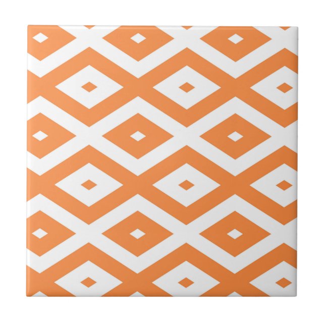 Orange and white diamond pattern tile (Front)