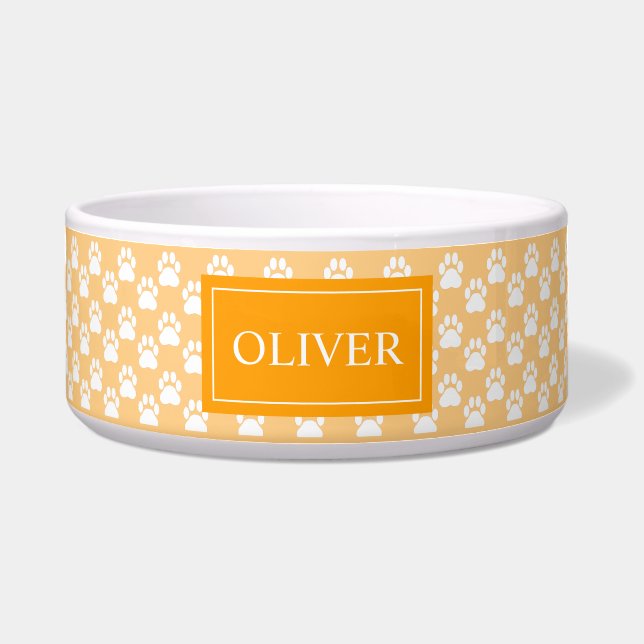 Orange And White Dog Paws With Pet's Name (Front)