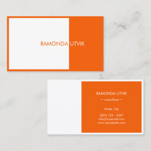 Orange and White Elegant Modern Business Card