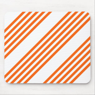 Orange and white five stripes pattern mouse pad