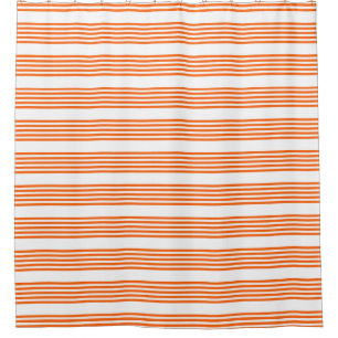 Orange and white five stripes pattern shower curtain
