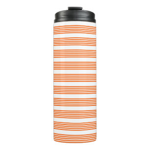 Orange and white five stripes pattern thermal tumbler