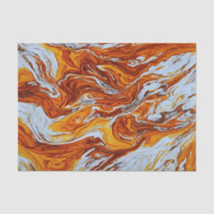 Orange and white fluid painting tissue paper