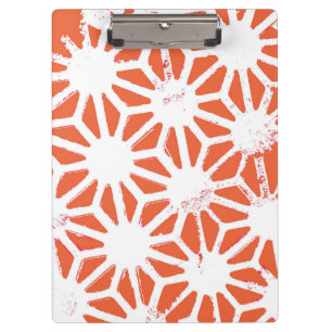 Orange and white geometric pattern clipboard