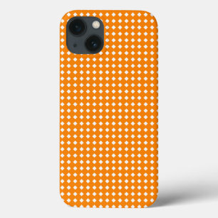 Orange and White Geometric Pattern Diamonds iPhone 13 Case
