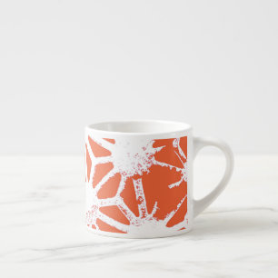 Orange and white geometric pattern espresso cup