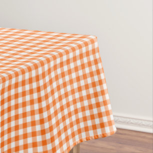 Orange and White Gingham   Thankgiving Colours Tablecloth