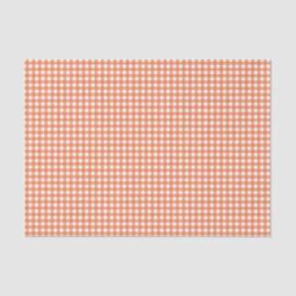 Orange and White Gingham Tissue Paper