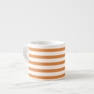 Orange and White Horizontal Stripe Espresso Cup