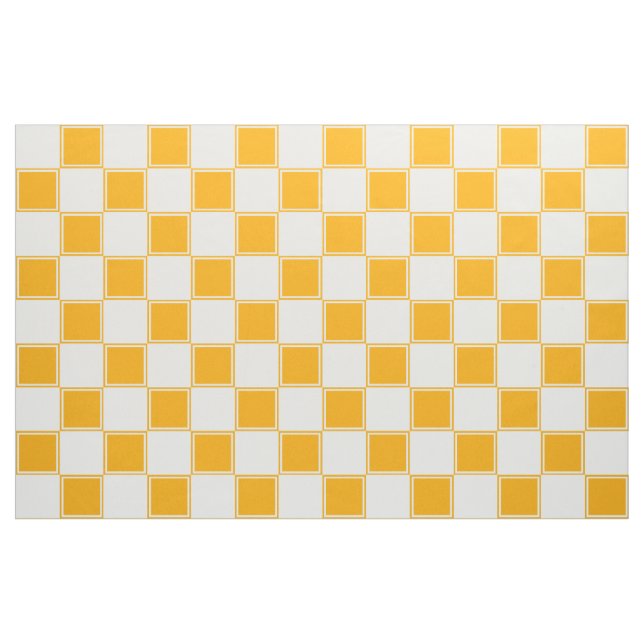 Orange And White Large Chequered Fabric (Fat Quarter)