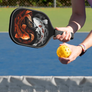 Orange And White Lucky Koi Fish Japan Art Pickleball Paddle