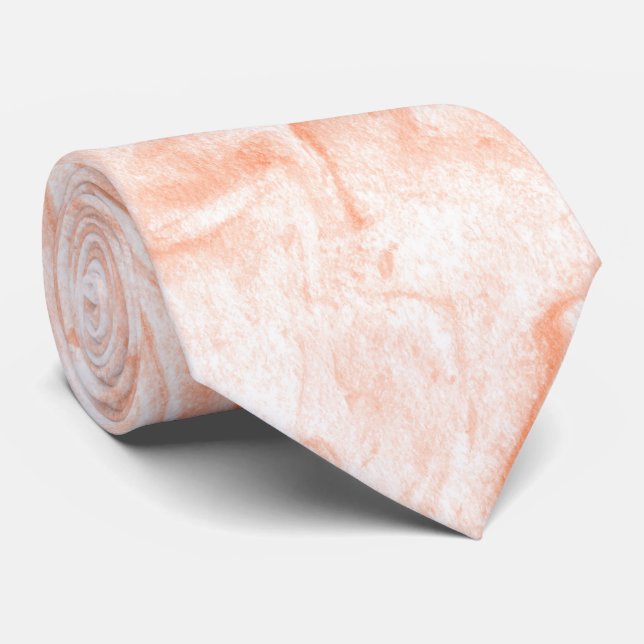 Orange And White Marble Stone Tie (Rolled)