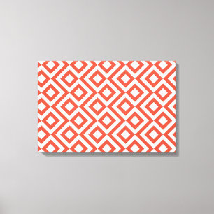 Orange and White Meander Canvas Print
