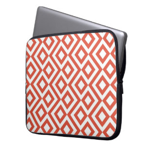 Orange and White Meander Laptop Sleeve