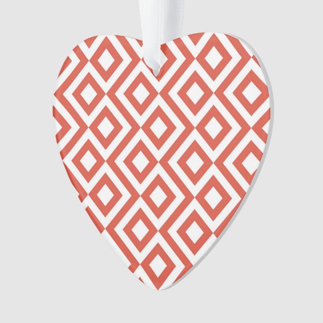 Orange and White Meander Ornament (Front)