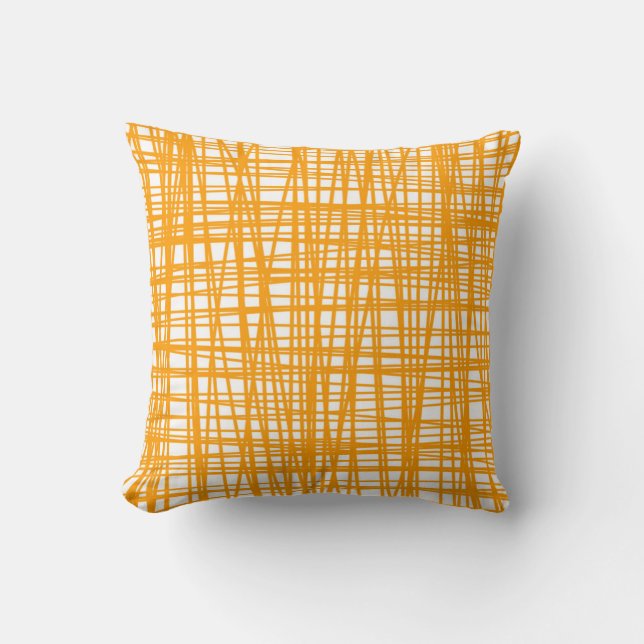 Orange and white pattern cushion (Front)