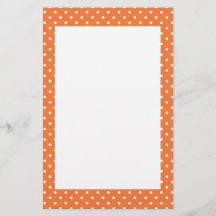 Orange and White Polka Dot Stationery