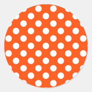Orange and White Polka Dot Sticker